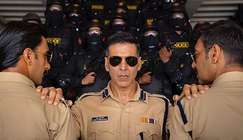 Akshay Kumar poses with 'desi avengers' Ajay Devgn, Ranveer Singh for 'Sooryavanshi'