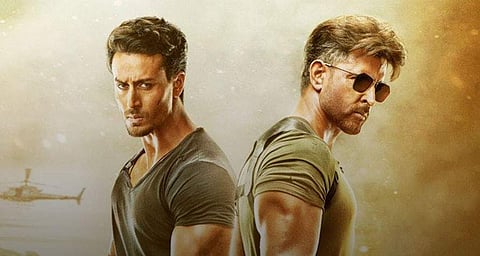 Bollywood actors Hrithik Roshan and Tiger Shroff in 'War' (Photo | YouTube Screengrab)