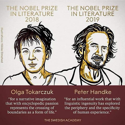 Polish novelist Olga Tokarczuk and Austrian writer Peter Handke  | Nobel Committee
