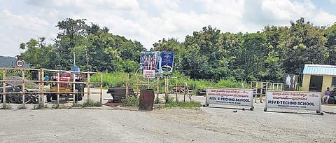 The Kondagattu ghat road closed off with barricades