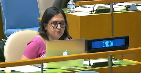 First Secretary in India's Permanent Mission to the UN Paulomi Tripathi (Photo| Twitter Screengrab)