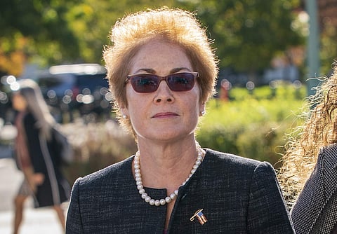Former US ambassador to Ukraine Marie Yovanovitch, arrives on Capitol Hill on Friday (Photo| AP)