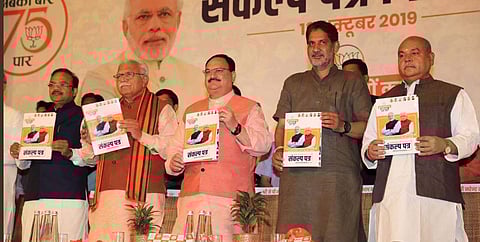 BJP described its poll manifesto as 'Sankalp Patra' (Photo | Twitter)