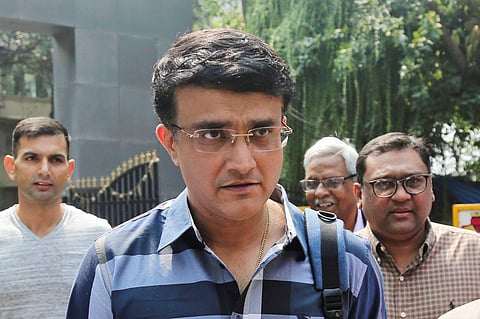 Former Indian cricket captain Sourav Ganguly, arrives to file nomination for the post of Board of Control of Cricket in India (BCCI) president at the BCCI headquarters in Mumbai. (Photo | AP)