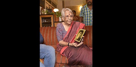 Nirmala Banerjee, mother of Abhijit Vinayak Banerjee. (Photo | EPS)