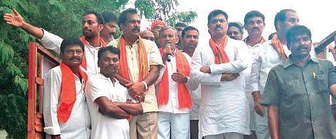 BJP MP CM Ramesh takes part in the Gandhi Sankalpa Yatra in Proddatur  of Kadapa district on Tuesday | Express