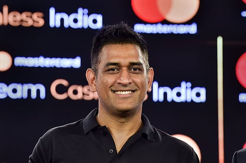 Indian cricketer Mahendra Singh Dhoni during the launch of 'Team Cashless India' a nationwide initiative to accelerate and adoption of digital payment in New Delhi. (Photo | PTI)