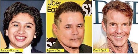 (From left to right) Anthony Gonzalez, Raymond Cruz and Dennis Quaid