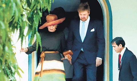 King Willem-Alexander and Queen Maxima of the Netherlands visiting the Dutch Palace at Mattanchery in Kochi on Thursday | ARUN ANGELA