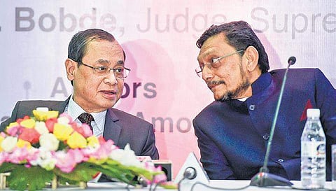 CJI Ranjan Gogoi and Justice S A Bobde at an event in New Delhi | PTI