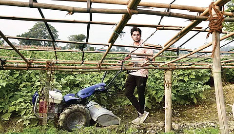 Abhishek Dhama always had an interest in health,sports and fitness which drove him to online research for organic farming. ( Photo | Shekhar Yadav )