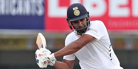 Rohit Sharma bats during the second day of third and last cricket test match between India and South Africa in Ranchi. (Photo | AP)