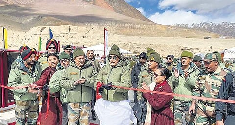 Defence Minister Rajnath Singh inaugurates Colonel Chewang Rinchen Bridge