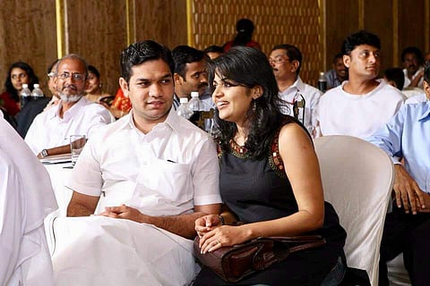 Hibi Eden and wife Anna  Linda Eden (Photo | Facebook)