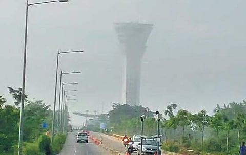 Poor visiblity in Shamshabad as fog hits city early on Tuesday