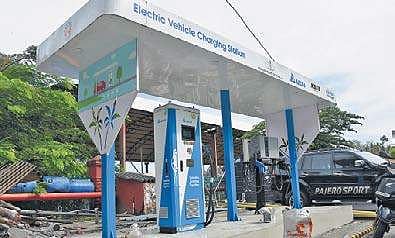 The e-vehicle charging station on the Secretariat premises ● B P Deepu