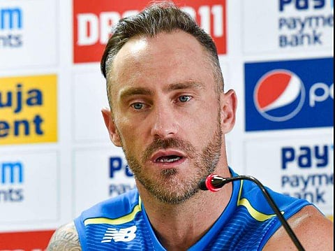 South African captain Faf du Plessis addresses media in Ranchi. (Photo | PTI)