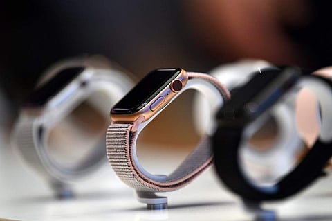The Apple Watch Series 4 is displayed at an Apple store in Sydney (File photo| AFP)