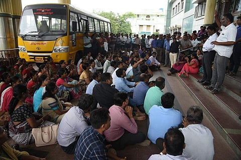 Doctors on indefinite strike demanding pay parity with their central government counterparts. (Photo | EPS / Satish Babu)