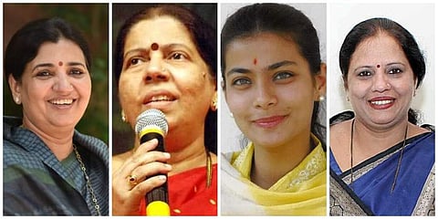 Maharashtra MLAs Madhuri Misal, Manda Mhatre, Praniti Shinde and Devyani Farande (Photos | Twitter)
