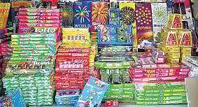 Green crackers on sale at a fireworks shop near Chalai market. ( File Photo | EPS )
