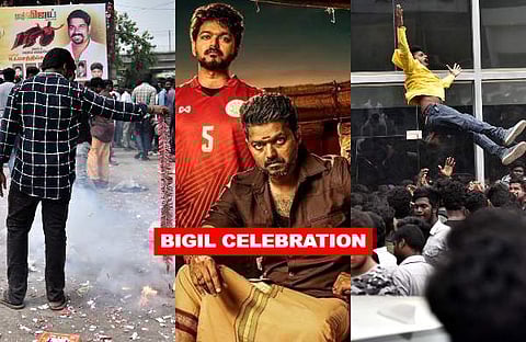 Vijay-starrer 'Bigil' hit the cinema halls amid much fanfare. Here are some of the best snaps of fans celebrating the release of the film. (Photo | P Jawahar, EPS)