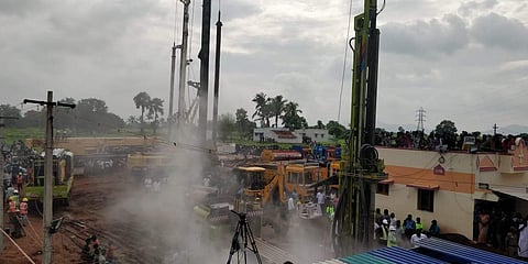 Another 55 feet needs to be drilled to reach Sujith Wilson (Photo | MA Ashok Kumar, EPS)