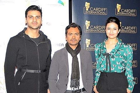 Vivek Dahiya, Nawazuddin Siddiqui and Divyanka Tripathi at Cardiff Film Festival.