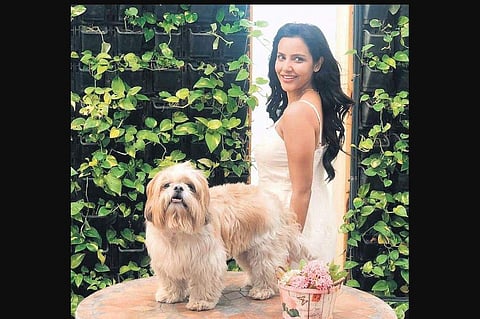 Priya Anand and her dog Bumblebee.