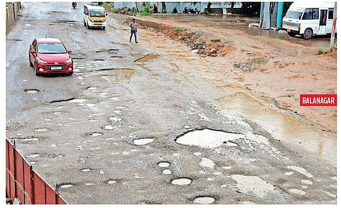 Hyderabad road in 2019 monsoon season (Photo |EPS)