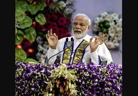 Prime Minister Narendra Modi at the convocation of IIT Madras on Monday in Chennai. | (Photo | P Jawahar/EPS)