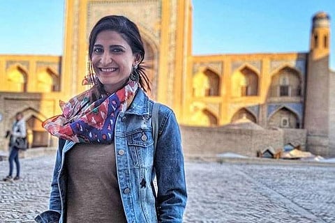 Aahana Kumra in Khiva, Uzbekistan where she is shooting for 'Khuda Hafiz'. (Photo | Instagram)