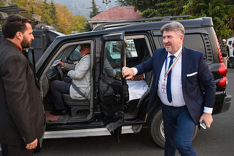 European Union Parliamentary delegation arrive for a shikara ride at Dal Lake in Srinagar on Tuesday (Photo| PTI)