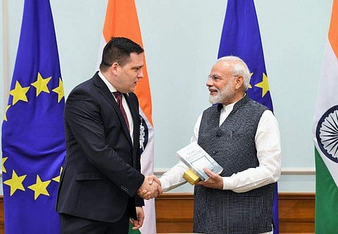 Tomas Zdechovsky, Member of the European Parliament with Prime Minister of India Narendra Modi