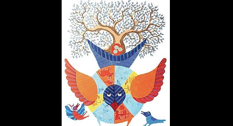 All of his illustrations echo the ecological sublimity of his village, Pattangarh in Madhya Pradesh.