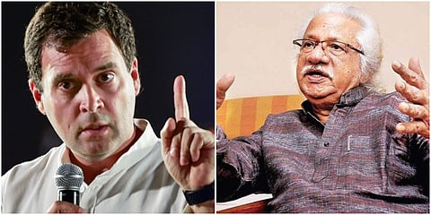 Congress leader Rahul Gandhi and filmmaker Adoor Gopalakrishnan. (Photos | EPS)