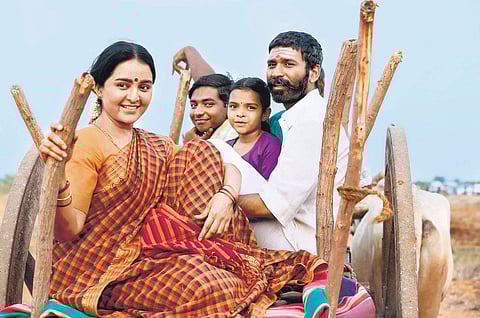 Manju Warrier and and Dhanush in Asuran.