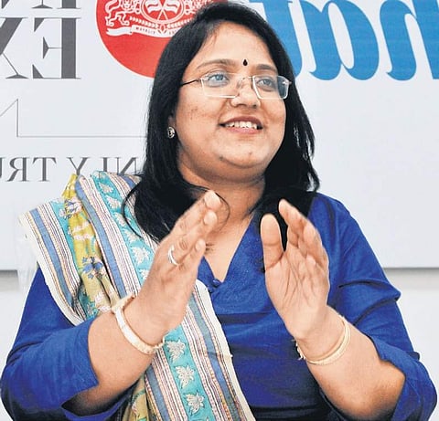 Peddapalli District Collector A Sri Devasena at the Express Chat (Photo |EPS)