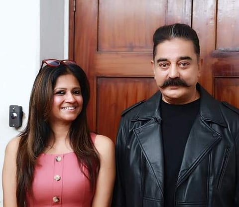 Celebrity stylist Amritharam with Kamal Haasan. (Photo | Instagram, @amritha.ram)