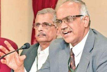 MRPL MD M Venkatesh addressing reporters  in Mangaluru on Saturday  | Rajesh Shetty Ballalbagh