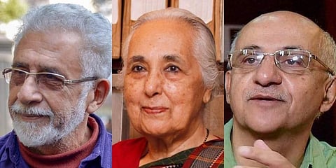 Actor Naseeruddin Shah (R), historian Romila Thapar (C) and activist Harsh Mander. | (File | Agencies)