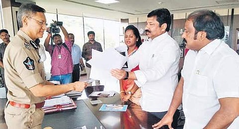 YSRC MLAs Jogi Ramesh, Sudhakar Babu and Undavalli Sridevi file complaint with DGP Gautam Sawang, seeking action against objectionable social media posts | Express