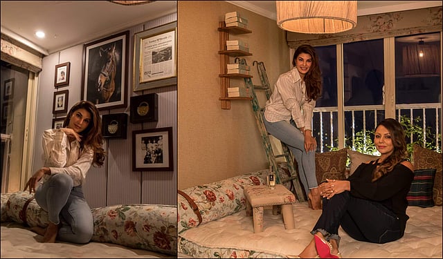 Actress Jacqueline said that she loves to read, write and relax in this space designed by Gauri Khan. We can see why! (Photos| Instagram)