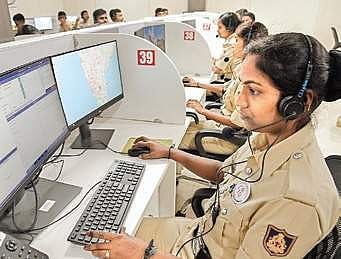 The 112 helpline command centre  set up on MG Road  (File | Nagaraja Gadekal, EPS)