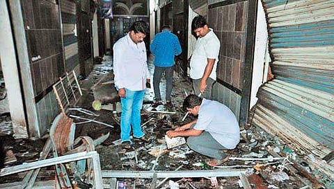 A clues team collecting evidence from blast site in Guntur I Express