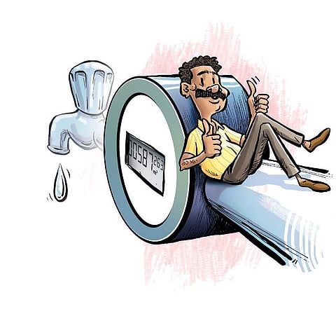 The main agenda of the meeting is the linking of rivers, the shortage of drinking water in Chennai and the Cauvery water dispute between TN and Karnataka (Illustration | Amit Bandre)