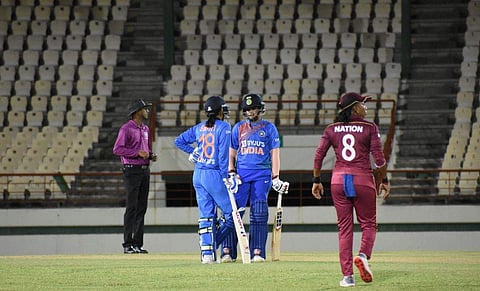 Indian openers Shefali Verma(R) and Smriti Mandhana. (Photo | Twitter/ BCCI women)
