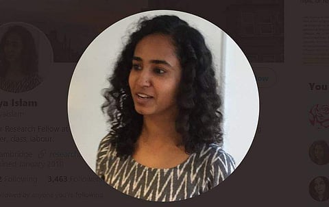 Junior Research Fellow  Asiya Islam. (Photo | Twitter/@asiyaislam)