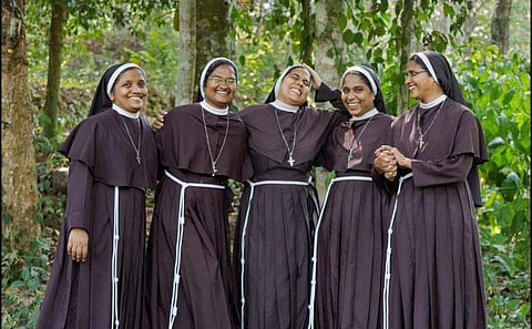 The five nuns stood up to the church and spearheaded the two-week long protest outside the Kerala High Court to ensure the rape-accused Bishop Francis Mulackkal was brought to justice. (Photo | National Geographic Magazine)
