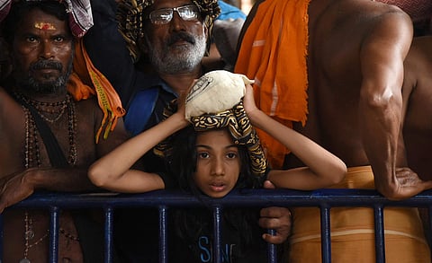 Devotees waiting for darshan at Sabarimala Sannidhanam. (File photo | Express)